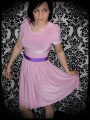 Dust pink dress purple ribbon belt - size S/M