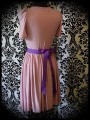 Dust pink dress purple ribbon belt - size S/M