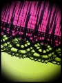 Hot pink black striped dress - size S/M