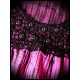 Hot pink black striped dress - size S/M