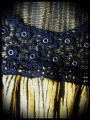 Yellow black striped dress crochet back - size S/M