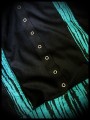 Black mini skirt w/ pockets turquoise blue details - size S/M