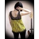 Yellow black striped top crochet back - size M/L