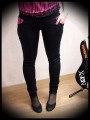 Black skinny pants w/ pockets hot pink details - size S/M