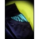 Pantalon slim noir poches imprimé rayé bleu turquoise - taille S/M