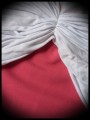Pink mini skirt with white drape detail - size S/M