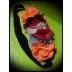 Crown headband w/ orange pink grey white black flowers