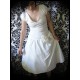 Retro cream dress with big bow - size XS/S