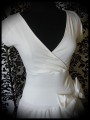 Retro cream dress with big bow - size XS/S