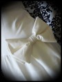 Retro cream dress with big bow - size XS/S