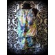 Multicolored loose dress watercolor print - size S/M