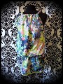 Multicolored loose dress watercolor print - size S/M