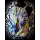 Multicolored loose dress watercolor print - size S/M