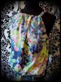 Multicolored loose dress watercolor print - size S/M