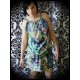 Multicolored loose dress watercolor print - size S/M