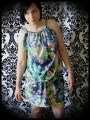 Multicolored loose dress watercolor print - size S/M