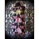 Black loose dress tropical flowers print - size M/L