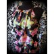 Black loose dress tropical flowers print - size M/L