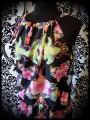 Black loose dress tropical flowers print - size M/L