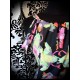 Black loose dress tropical flowers print - size M/L