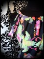 Black loose dress tropical flowers print - size M/L