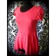 Tomato red asymmetrical draped dress / tunic top  - size M/L