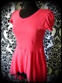 Tomato red asymmetrical draped dress / tunic top  - size M/L