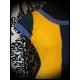 Robe color block bleu nuit jaune - taille M/L