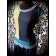 Robe color block bleu nuit jaune - taille M/L