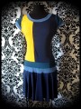 Color block midnight blue yellow dress - size M/L