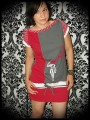 Color block white light grey dress Threadless print - size S/M