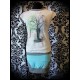 Mint mini skirt white and grey details - size S/M