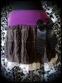 Brown plum skirt w/ black bow - size S/M