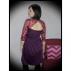 Purple dress dark red lace open back - size S/M