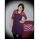 Purple dress dark red lace open back - size S/M