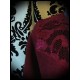 Dark red top with lace yoke grey details - size S/M