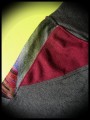 Grey skirt dark red details - size S/M