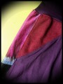 Jupe violette empiècements bordeaux et tissu imprimé - taille M/L