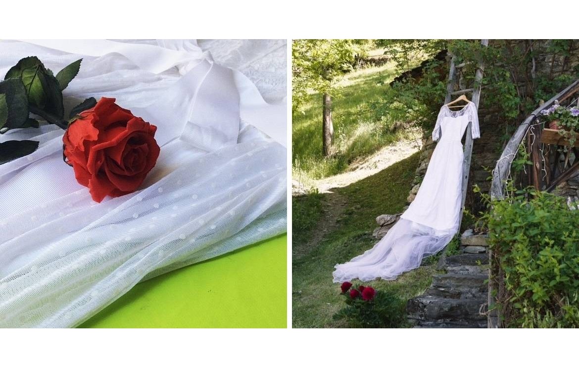 Mariage : robe dos-nu en tulle plumetis pour un look champêtre